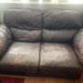 Matching Dark Brown Genuine Leather 2-Seater Sofa + Armchair Set, Ultra Plush Comfort Image 3