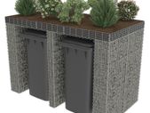 Gabion Wall for Garbage Bin Galvanised Steel 190x100x130 cm