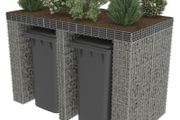 Gabion Wall for Garbage Bin Galvanised Steel 190x100x130 cm
