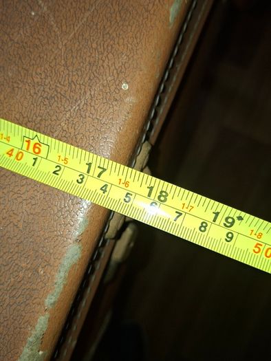Vintage Hard Travel Suitcase, 1940s to 1950s, featuring a rigid textured brown exterior, metal corner guards, and a molded carry handle, Measurements are in the photo's, Postage Available or Collection
