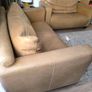 set of 2 two sofas beige brawn , tan, creamy, camel,  carmel, sand natural real leather bargain Image 6