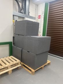 Large styrofoam storage boxes
