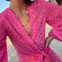 never fully dressed rainbow wrap dress