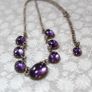 Sterling Silver (.925) Amethyst Cabochon Necklace, Graduating Design Image 5