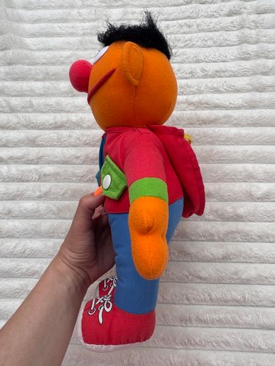 Playskool Dress Me Up Ernie Sesame Street Plush 1990 Vintage approx. 35 cm. Used Damaged Please see photos