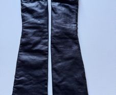 Black leather evening gloves