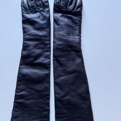 Black leather gloves