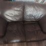 FREE Brown leather two seater Couch Image 2