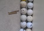 16 Golf balls and 2 tees