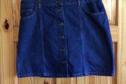 Marks and Spencer dark blue denim knee length skirt size Uk 16 postage included