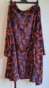 Monki Cat Print Wrap Dress Size XL