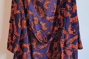 Monki Cat Print Wrap Dress Size XL