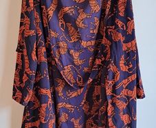 Monki Cat Print Wrap Dress Size XL