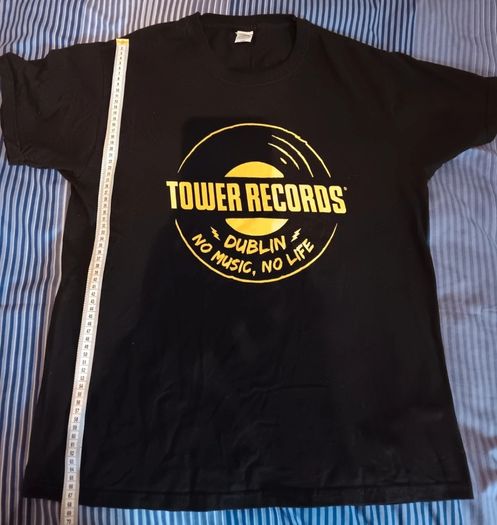 Black - Tower Records Dublin - No Music No Life - T Shirt. Large: 54cm, Length: 67cm. Great Condition.
