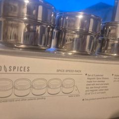 Brand New Soho Spices Stainless Steel Magnetic Spice Speed Rack (5 Piece Set)