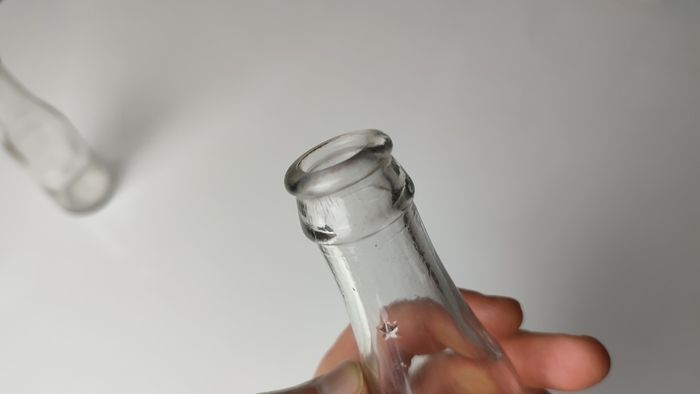 385 - Set of 2 Vintage Collectible Decorative Clear Glass Cantrell and Cochrane Mineral Bottles