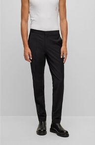 HUGO BOSS Men's Suit Trousers, Hesten 224E1X, Black, Size EU 54 / XL