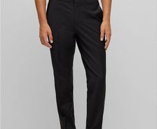HUGO BOSS Men's Suit Trousers, Hesten 224E1X, Black, Size EU 54 / XL