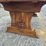 Solid Oak Rustic Coffee Table - Trestle Base Image 4