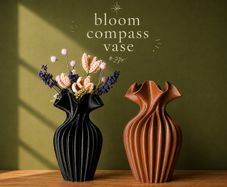 Bloom Compass Vase - 3D Printed Decorative Vase