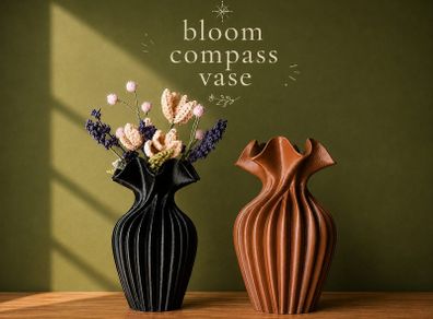Bloom Compass Vase - 3D Printed Decorative Vase