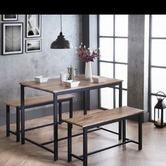 Bench dining table set