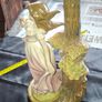 Vintage Large Tengra Valencia porcelain a girl in a white and pink dress with hand-painted roses, postage available or collection Image 2