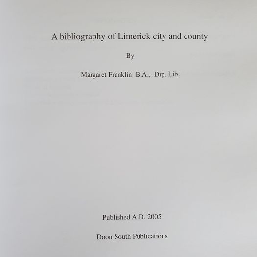 Limerick A biblography of city & county M Franklin