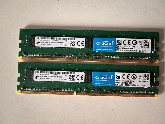 Crucial 16gb 2x8gb Ddr3 1866mhz ram Untested