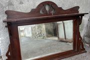 Wooden over mantel mirror