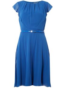 PLUS SIZE (20) Dorothy Perkins Cobalt Blue Chiffon Dress. New
