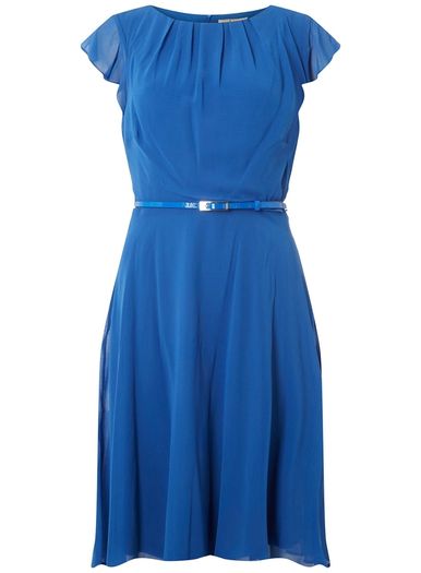 PLUS SIZE (20) Dorothy Perkins Cobalt Blue Chiffon Dress. New