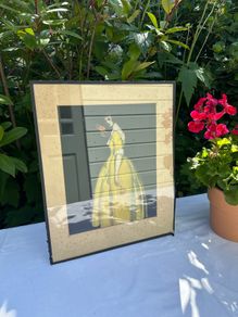 Graham Simmons antique period art deco print of woman in dress
