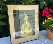 Graham Simmons antique period art deco print of woman in dress
