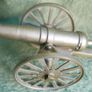Vintage Brass Cannon with  barrel and brass wheels - Military History - 8" Image 2