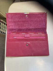 Leather pink document wallet