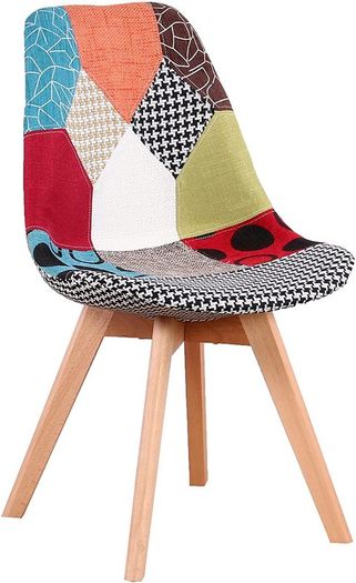 2 x Dining Chairs Design Patchwork Retro - Free Delivery Nationwide