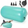 Inflatable Air Roller Gymnastics Barrel,100 x 60cm(23.6X39.4in) Gymnastics Tumbling Roller Barrel for Backhandspring, Yoga, Cheerleading Training, Home Gym Balance Equipment with Electric Pump, Green Image 5