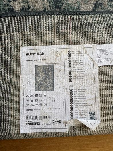 Ikea Vonsbak Teal Rug
