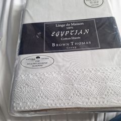 Single Egyptian cotton flat sheets