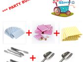 Lot of 600 candy bags plus 2 Scoops plus 4 Tongs Bundle candy cart birthday wedding party plus with FREE delivery