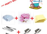 main image for ad Lot of 600 candy bags plus 2 Scoops plus 4 Tongs Bundle candy cart birthday wedding party plus with FREE delivery