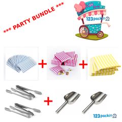 Lot of 600 candy bags plus 2 Scoops plus 4 Tongs Bundle candy cart birthday wedding party plus with FREE delivery