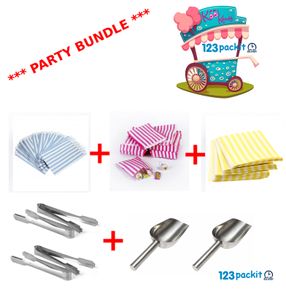 Lot of 600 candy bags plus 2 Scoops plus 4 Tongs Bundle candy cart birthday wedding party plus with FREE delivery
