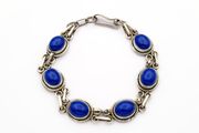 Vintave 925 Sterling Silver &amp; Lapis Lazuli Bracelet