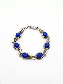 Vintave 925 Sterling Silver & Lapis Lazuli Bracelet