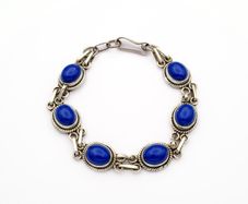 Vintave 925 Sterling Silver & Lapis Lazuli Bracelet