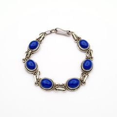 Vintave 925 Sterling Silver & Lapis Lazuli Bracelet