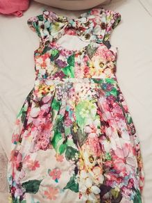 River island floral bow back tulip dress size 10