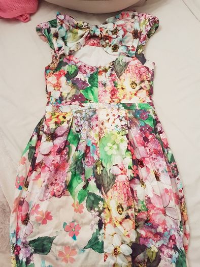 River island floral bow back tulip dress size 10